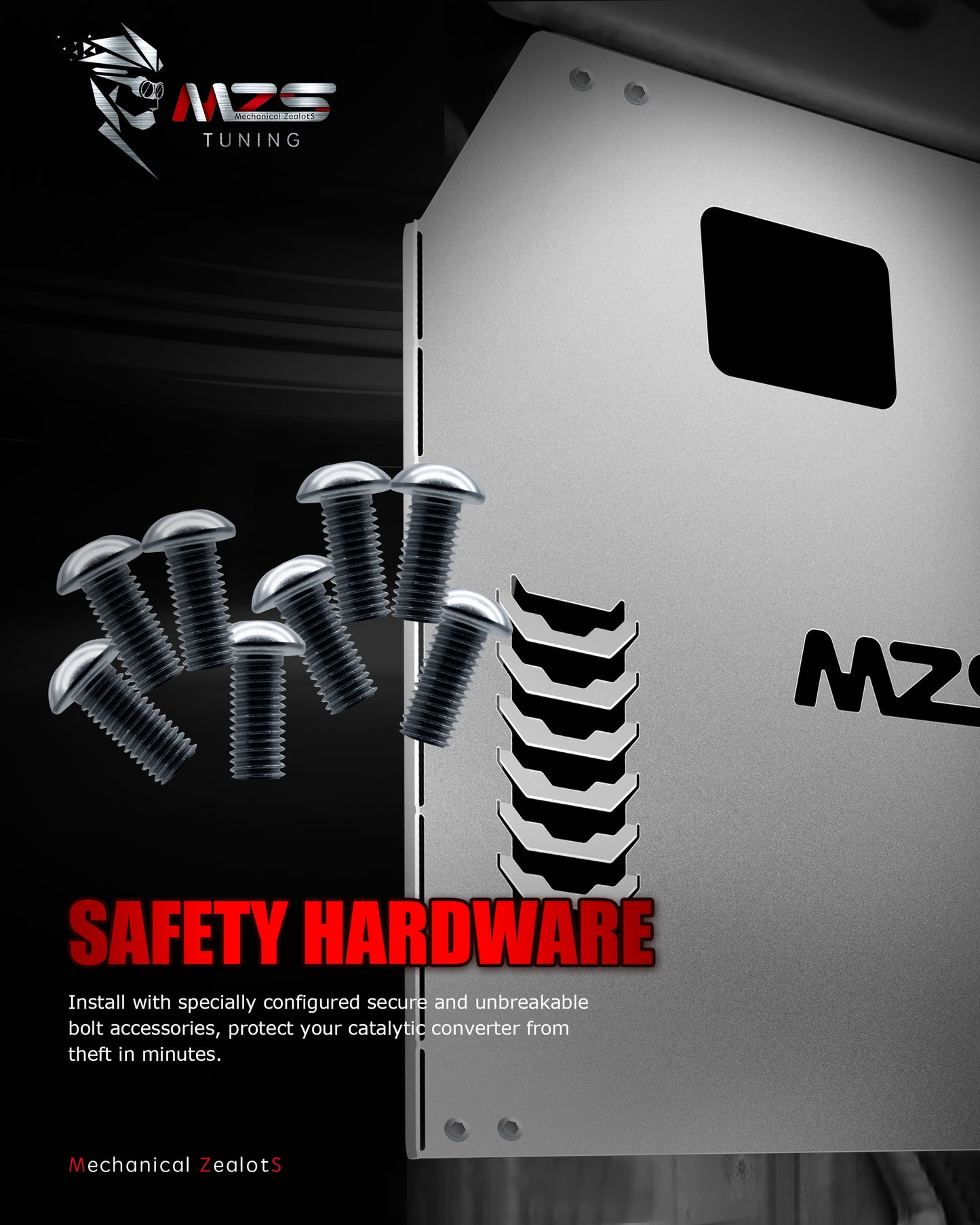 MZS Catalytic Converter Protection Shield, Anti-Theft Cat Protector Security Fit for 2009-2023 F150