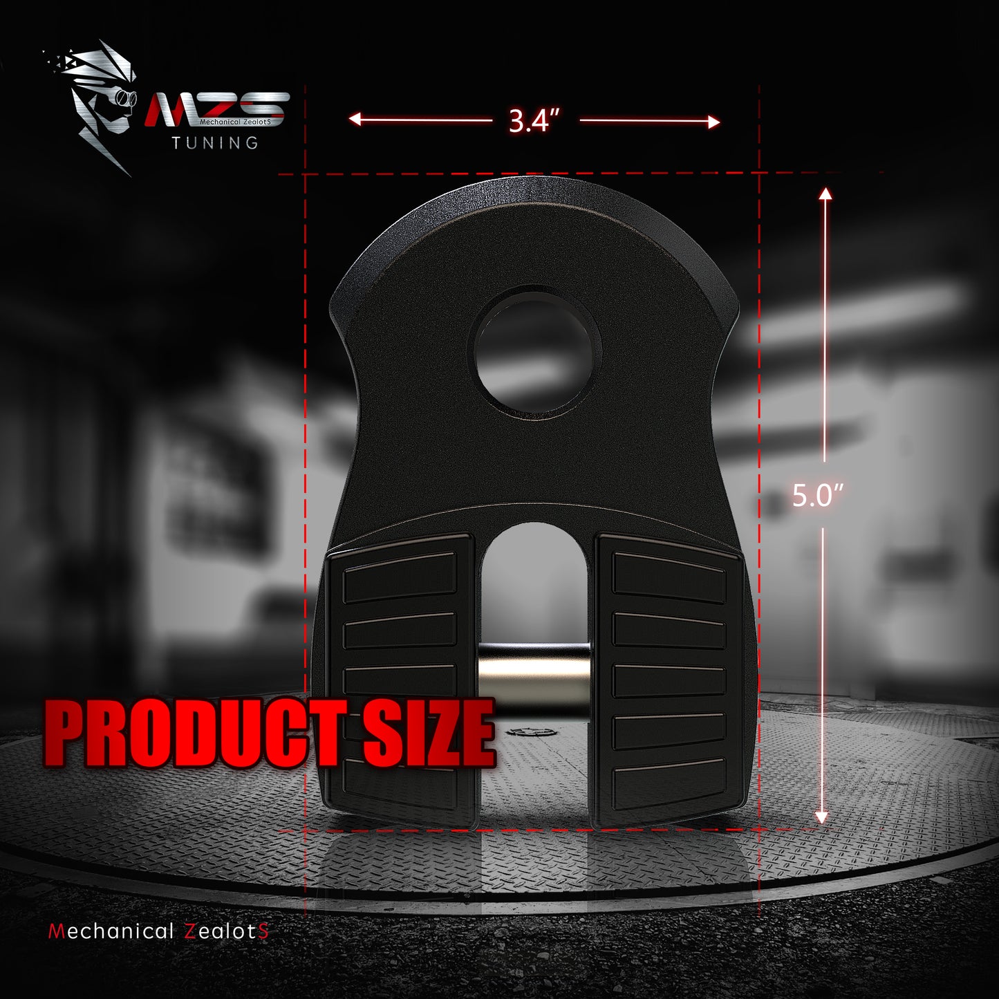 MZS Winch Shackle Mount, Flat Winch Hook with Iron Pin and Rubber Guard, 30000lb Load Capacity, Universal Fits Off Road Vehicles Trucks SUV ATV UTV