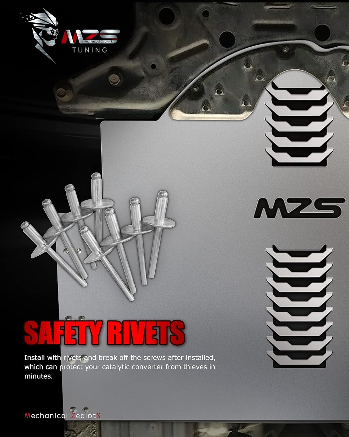 MZS Catalytic Converter Protection Shield, Anti-Theft Cat Protector Fit for 2004-2009 Prius Gen 2