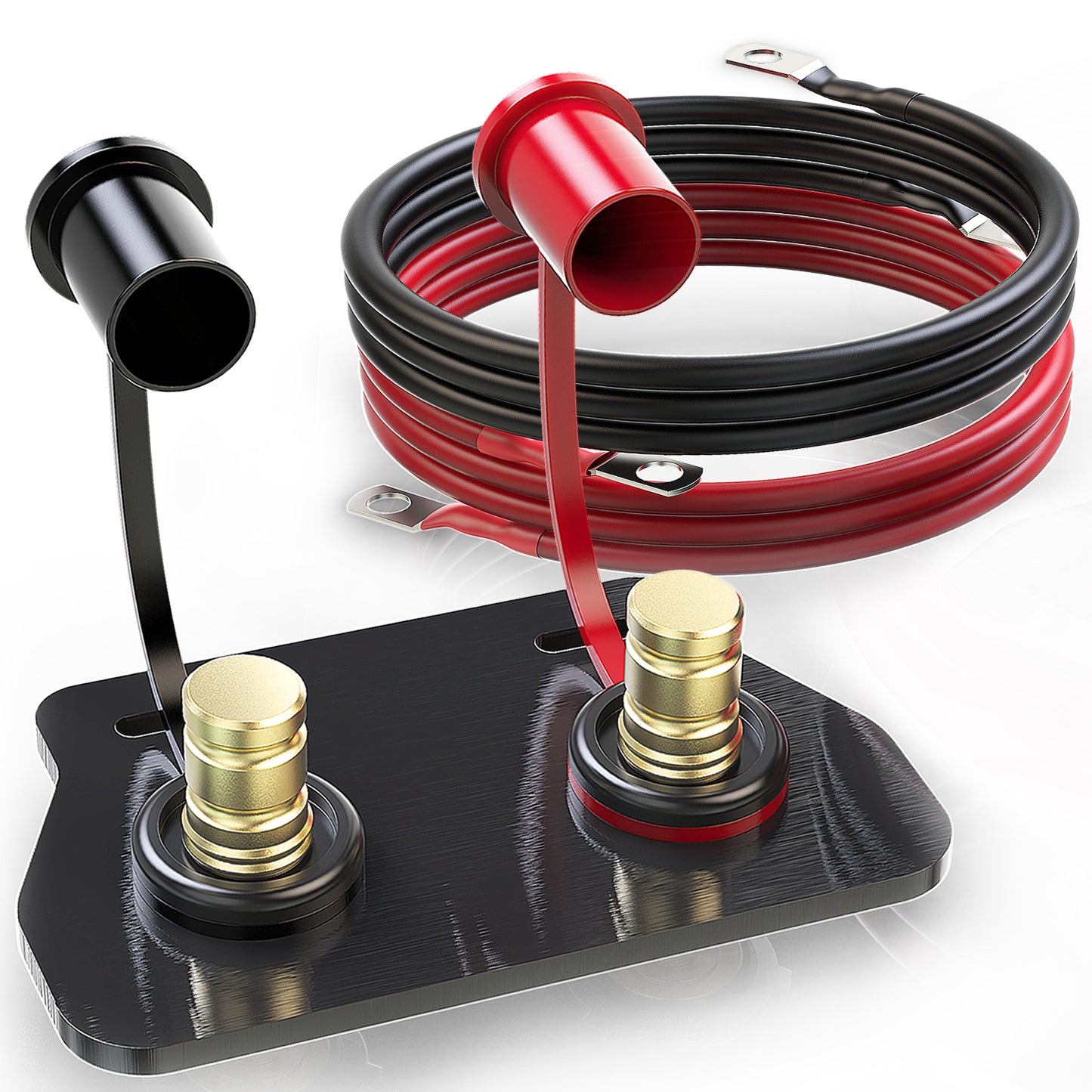 MZS Slingshot Jump Post, Battery Relocation Kit, Battery Charger Post, Remote Battery Terminal & 4 Gauge Battery Cables & Mounting Bracket