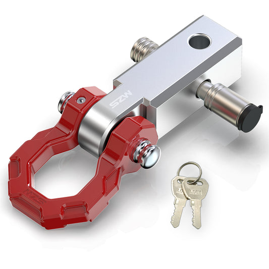 MZS 2" Shackle Hitch Receiver, 3/4" D Ring Shackle, 5/8" Hitch Lock Pin Fits 2 inch Receivers Hitches for Towing Off-Road Use Vehicle Recovery