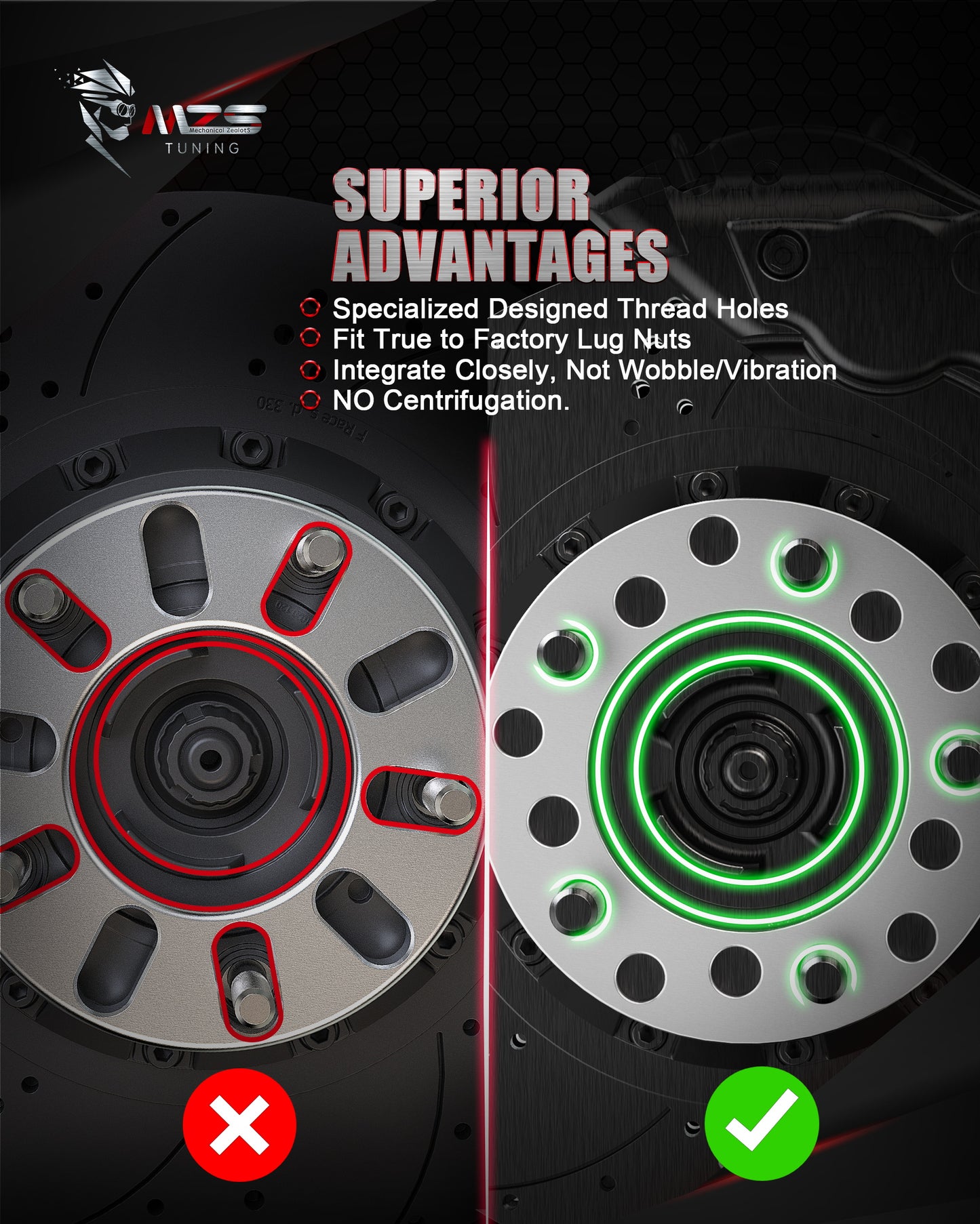 MZS 5x5.5 Wheel Spacers - 5x120 5x4.75 5x120.7 5x127 5x139.7- M12 7/16" Fit 5lug Universal
