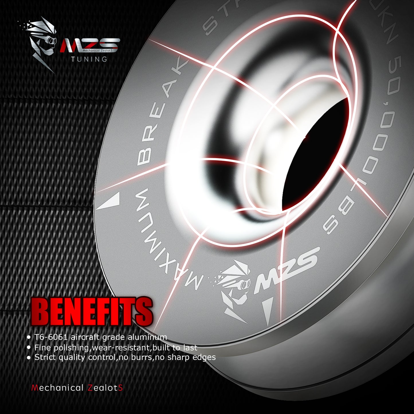 MZS Recovery Ring, 50,000 lbs Winch Snatch Ring for Towing Off-Road Use Vehicle Recovery