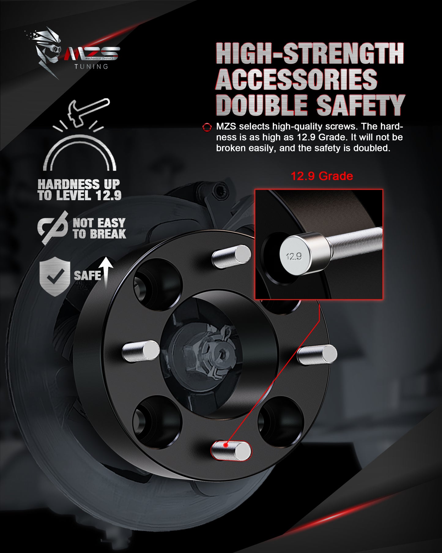 MZS 4x110 Wheel Spacers - 74mm M10×1.25 Fit for Grizzly Fourtrax Foreman Rancher King Quad Rhino ATV UTV