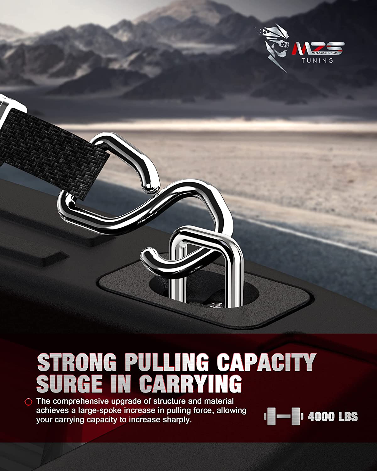 MZS Tie Down Anchors Fit for Ford F-150, F-250 & F-350 Super Duty Raptor - Retractable - Surface Mount