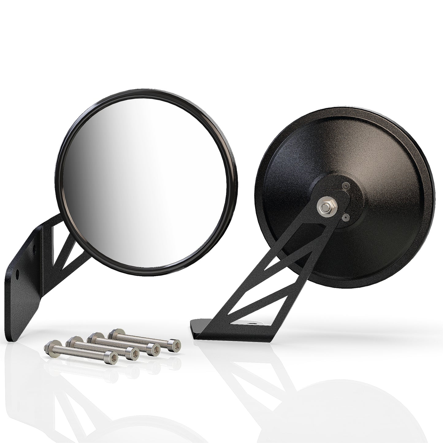 MZS Side Mirrors, Rear View Convex Mirrors w/Mounting Bracket, Fit Can am Maverick X3, DIY Install on Car Truck Off-Road Vehicles