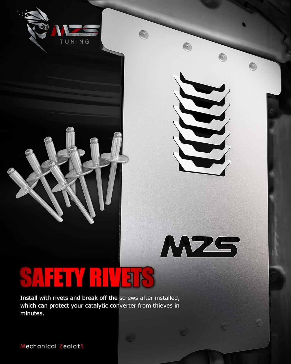 MZS Catalytic Converter Protection Shield, Anti-Theft Cat Protector 2016-2022 Prius Gen 4