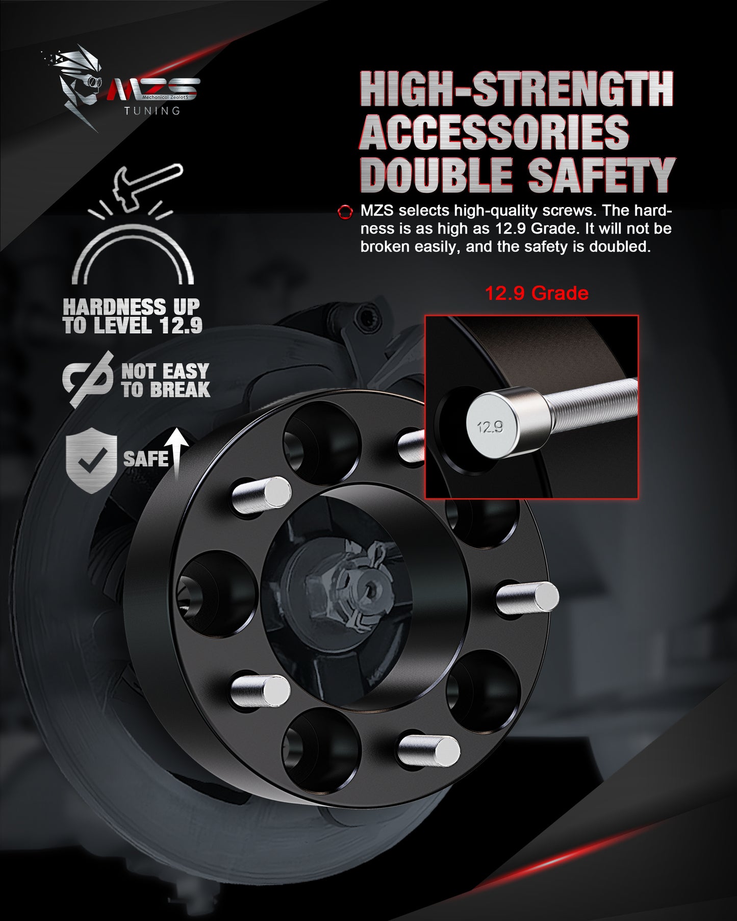 MZS 5x4.5 Wheel Spacers - 5x114.3 - 80.5mm 1/2"-20 Fit for 1982-2014 Mustang Cherokee Wrangler TJ XJ KJ KK ZJ