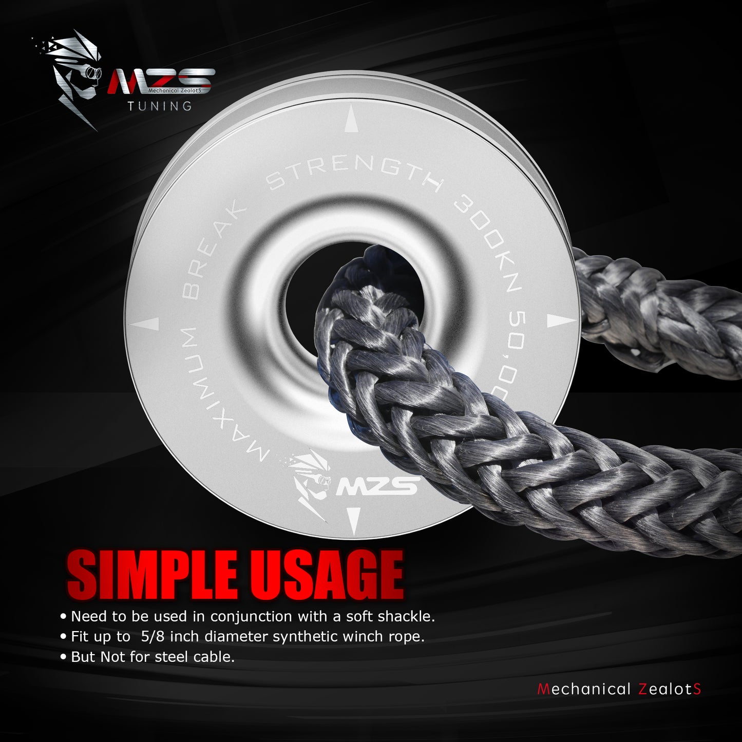 MZS Recovery Ring, 50,000 lbs Winch Snatch Ring for Towing Off-Road Use Vehicle Recovery