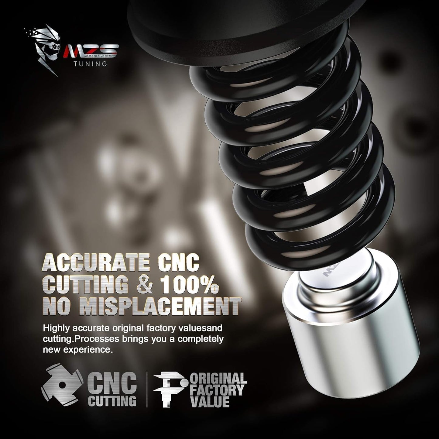 MZS Leveling Kit, Front Lift Kit + Rear Coil Spring Spacers Fit for Tahoe Suburban Yukon Avalanche 2WD 4WD Aluminum