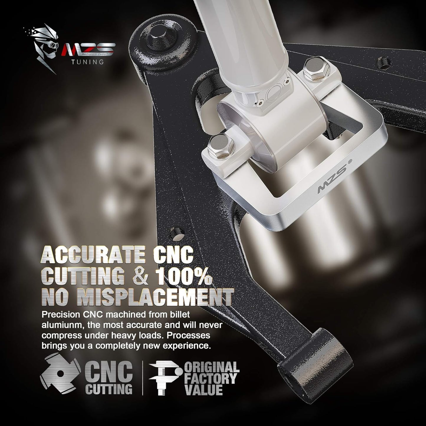 MZS Leveling Kit, 2 inch-3.5 inch Front Lift Strut Spacers Compatible with Silverado Sierra Tahoe Avalanche Suburban Yukon 2WD 4WD