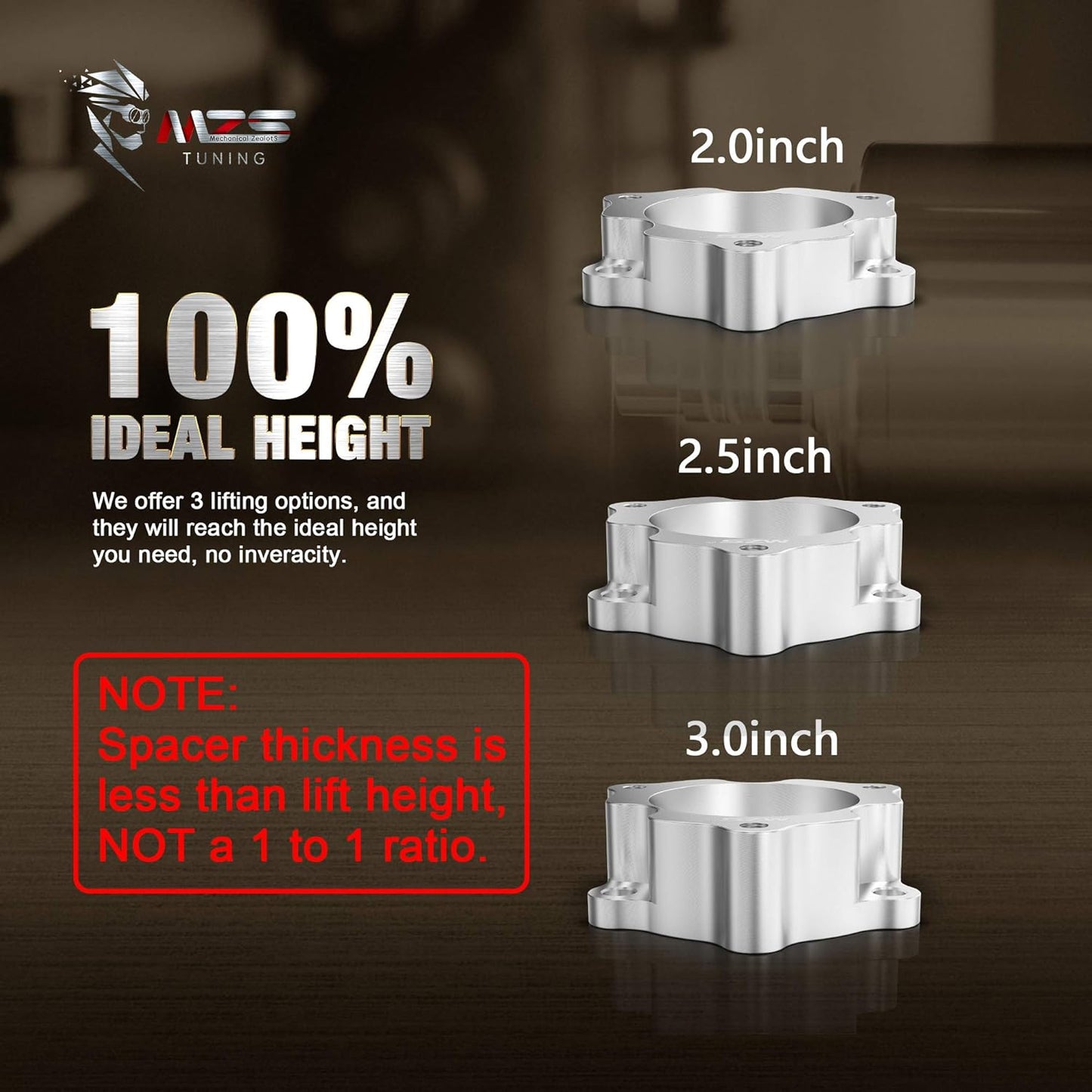 MZS Leveling Kit, 2 inch-3 inch Front Lift Strut Spacers Compatible with Tacoma 4Runner FJ Cruiser 2WD 4WD