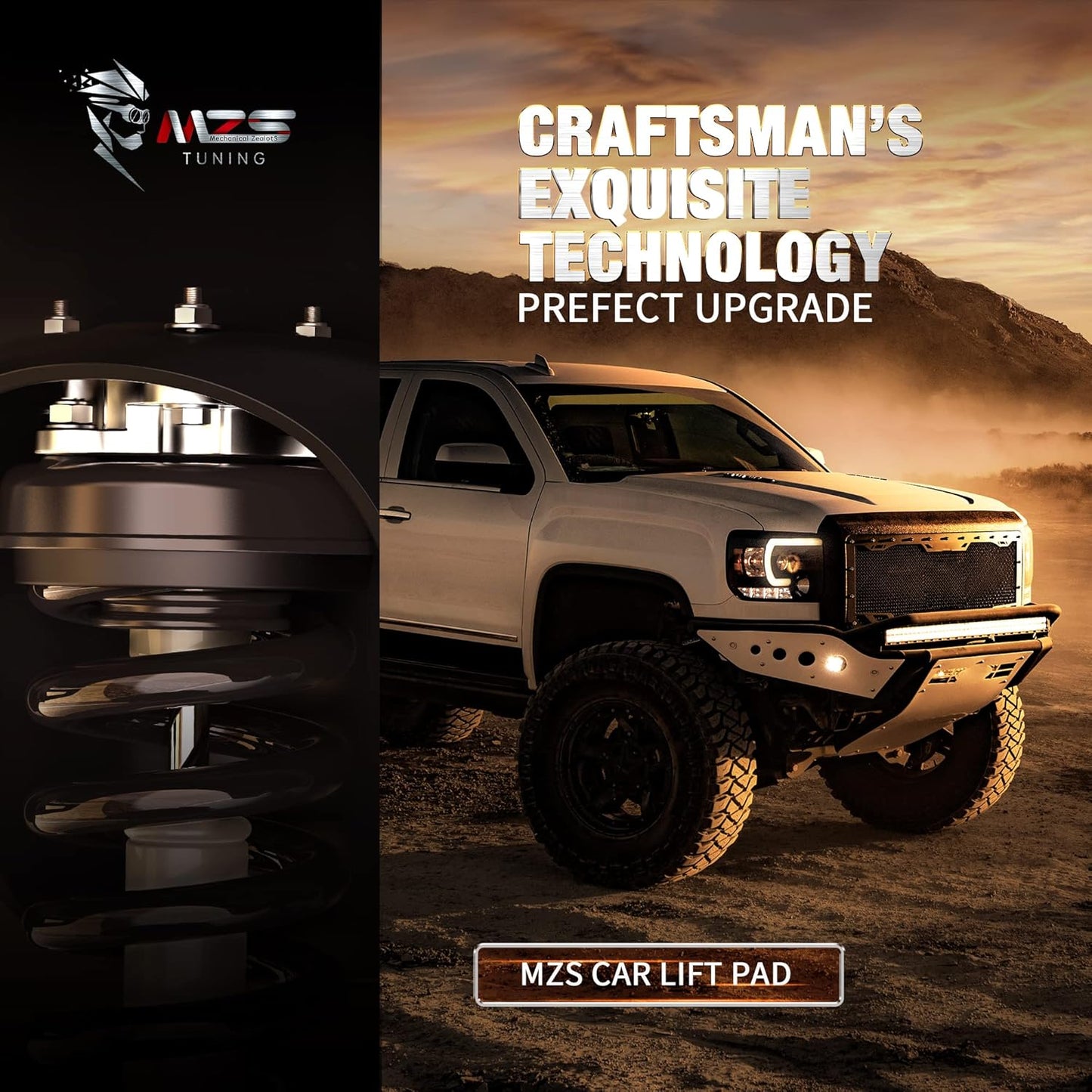 MZS Leveling Kit, 2 inch-3 inch Front Lift Strut Spacers Compatible with Tacoma 4Runner FJ Cruiser 2WD 4WD
