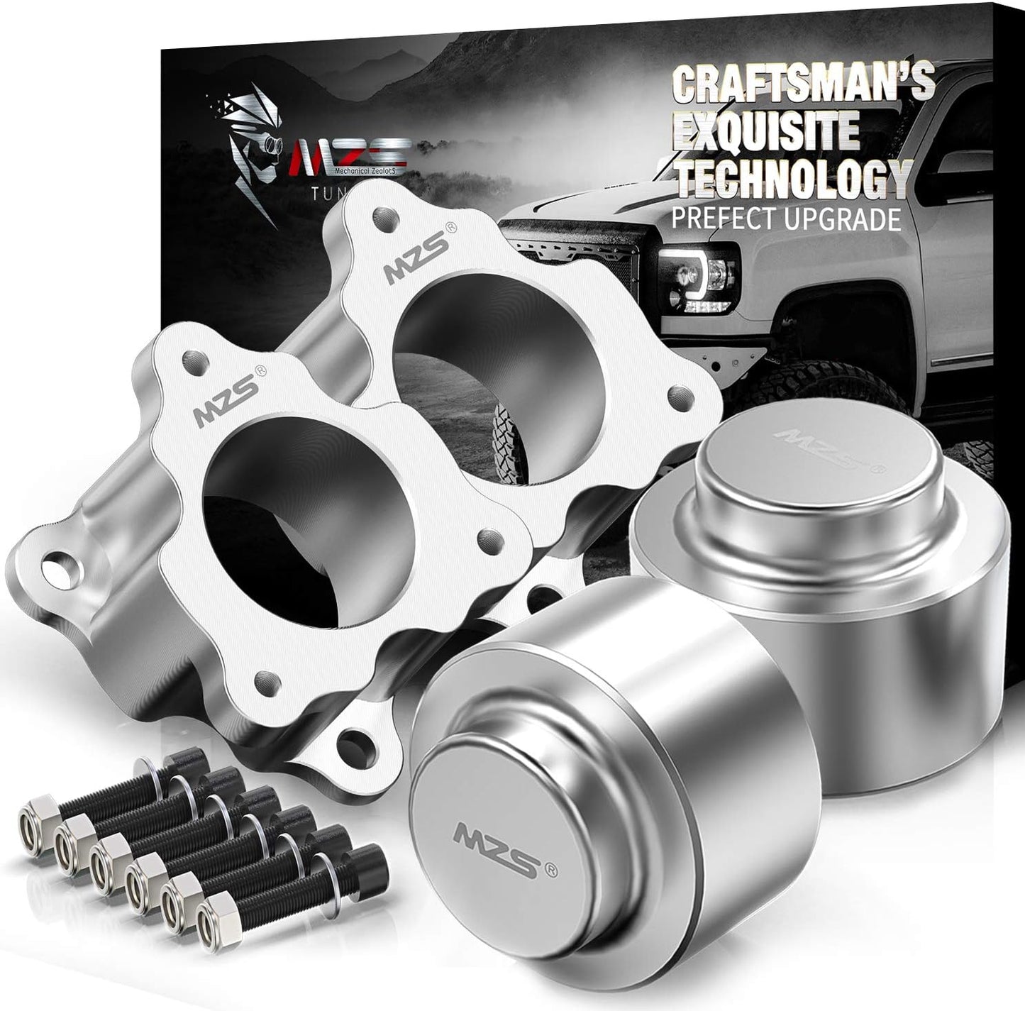 MZS Leveling Kit, 2.5-3 inch Front + 1.5-2 inch Rear Coil Spring Spacers Compatible with Ram 1500 2WD 4WD