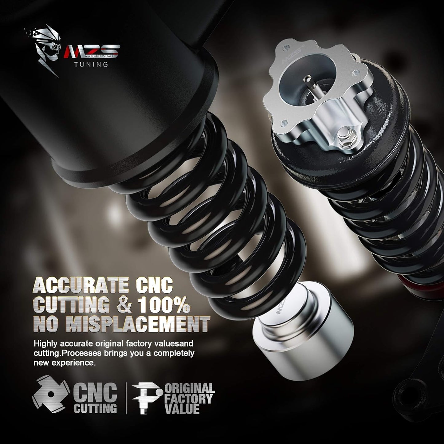 MZS Leveling Kit, 2.5-3 inch Front + 1.5-2 inch Rear Coil Spring Spacers Compatible with Ram 1500 2WD 4WD