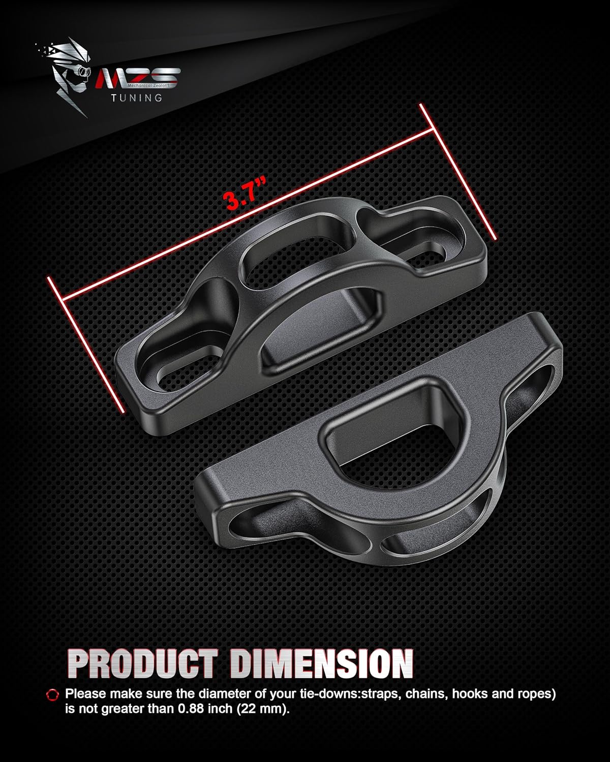 MZS Cargo Tie Down Hooks Truck Bed Anchors Inner Rope Hook Compatible with 2002-2008 Ram 1500 2500 3500/2019-2025 Ram 2500 3500, Replace 55276735AB 68365836AA, Pack of 2