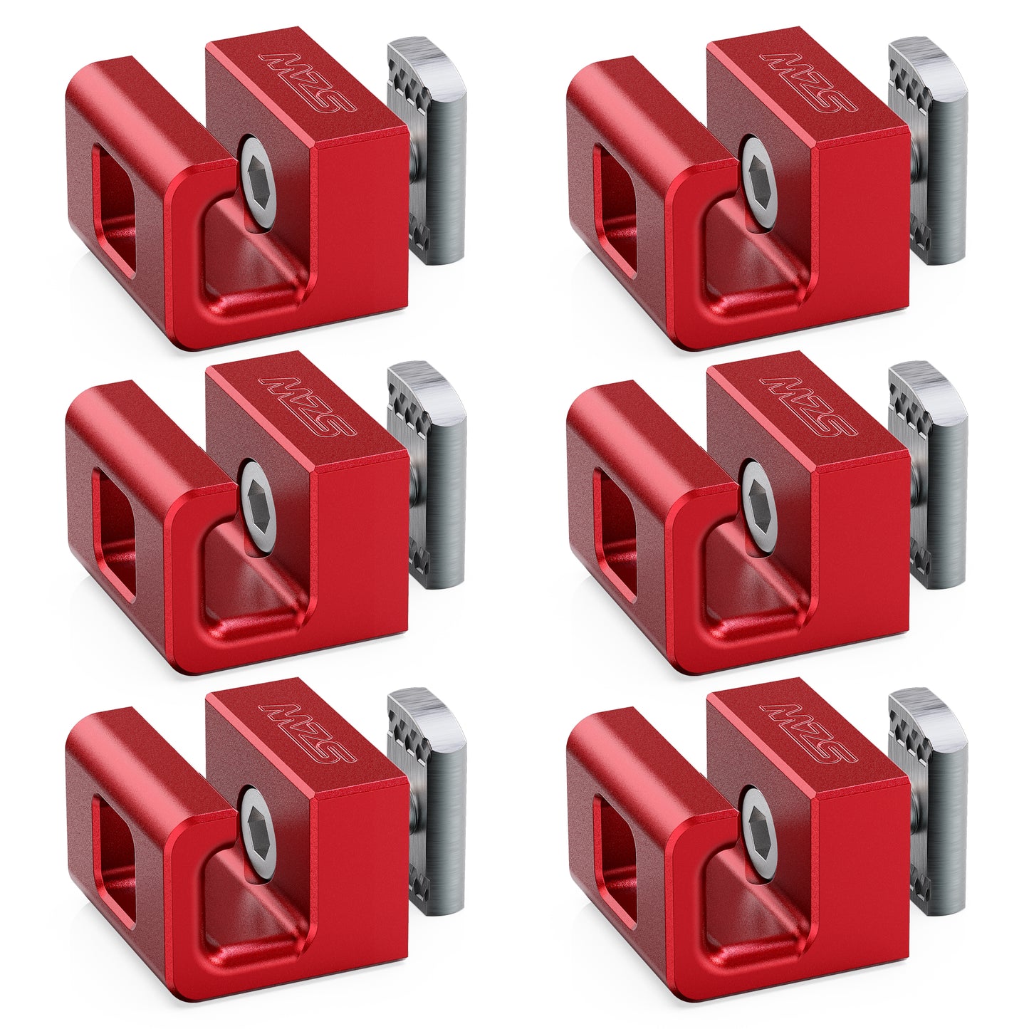 MZS Truck Bed Tie Down Anchors, Side Wall Stake Pocket Hooks Compatible with 2007+ Silverado Sierra 1500 2500 3500/2015+ Colorado Canyon Replaces 23146899 (Red, 2pcs)