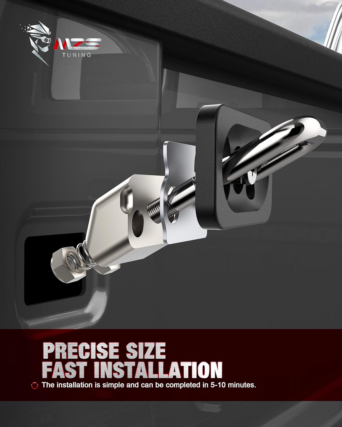 MZS Tie Down Anchors Fit for Chevy Silverado & GMC Sierra, Colorado & Canyon - Retractable - Surface Mount