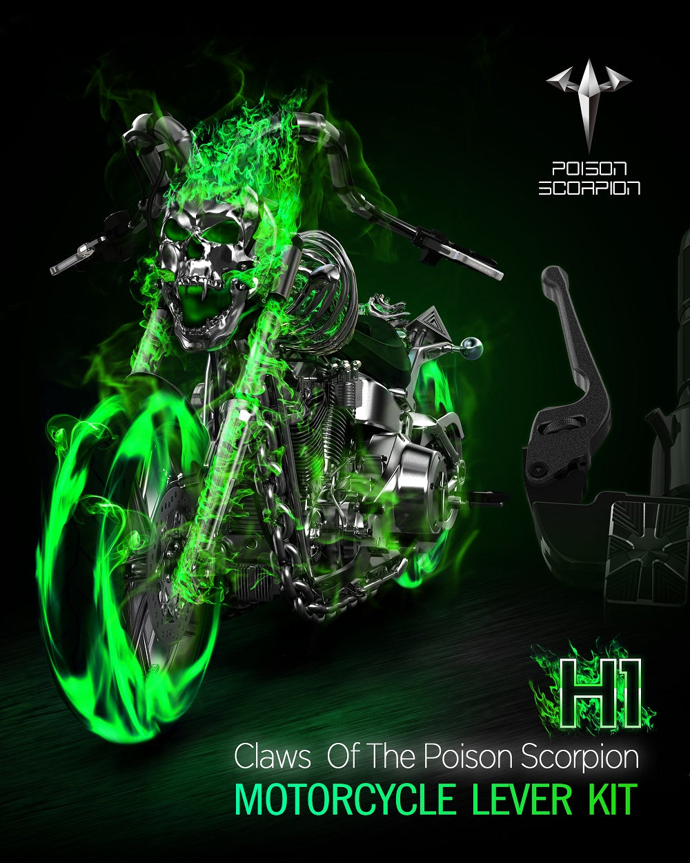 POISON SCORPION Motorcycle Clutch Brake Levers Wheel Adjustable CNC Compatible with Harley Davidson