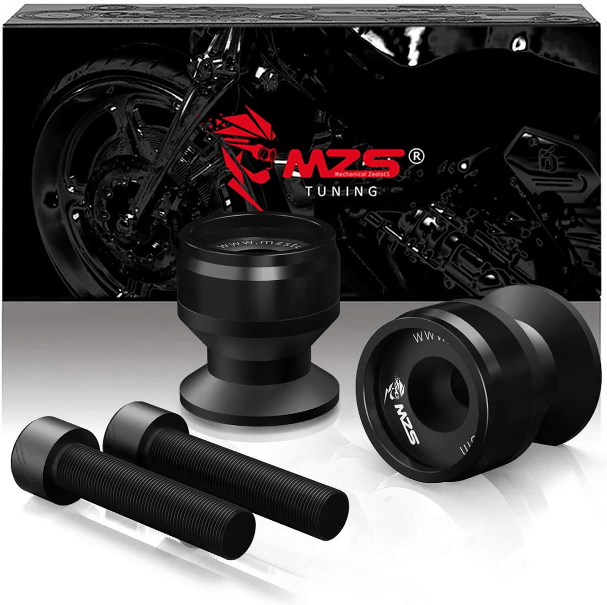 MZS 10MM Swingarm Spools, Universal M10 x 1.25 and M10 X1.5 Motorcycle Sliders Stand CNC Black / Gold / Blue / Red Compatible with EX250 EX300 EX650 Z1000SX Z750 Z1000 ZX6R ZX7R ZX10R ZX12R ZX14R ZZR600 EN650 390 790