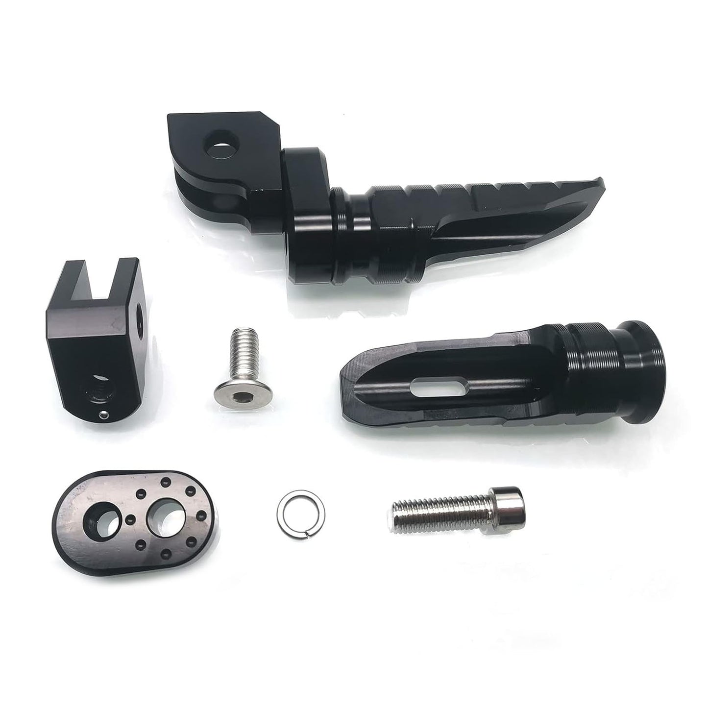 MZS Motorcycle Foot Pegs, Front Rider Footpegs Footrest Rest Pedal Adjustable Aluminum Black Compatible with GROM Monkey CBR 600 F2 F3 F4 F4I CBR600RR CBR1000RR VFR800 CB1100