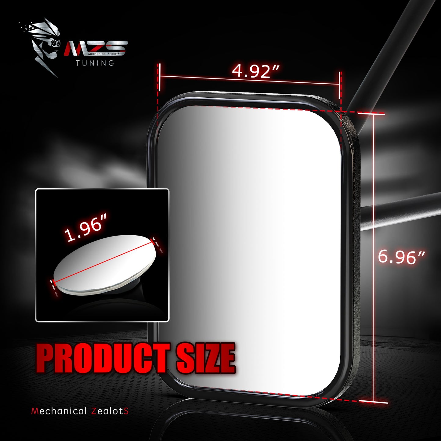 MZS Jeep Mirrors Doors Off, Rear View Side Mirrors w/Mounting Bracket for Jeep Wrangler TJ JK JKU JL YJ CJ Doorless