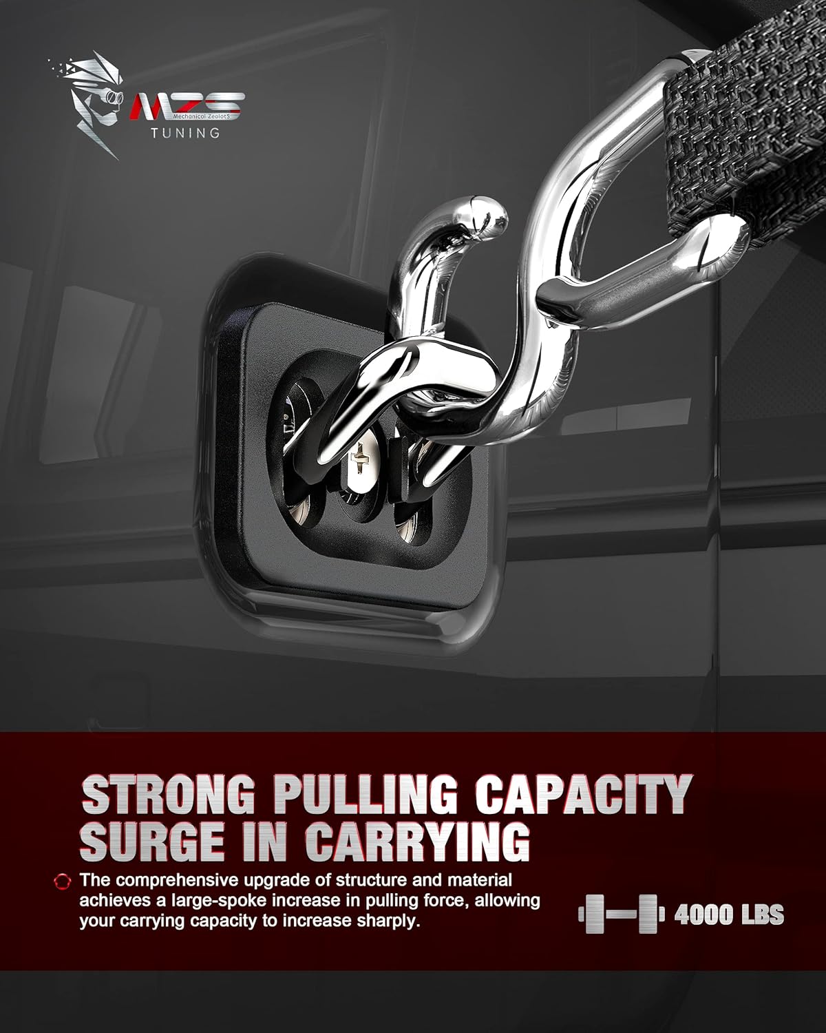 MZS Tie Down Anchors Fit for Chevy Silverado & GMC Sierra, Colorado & Canyon - Retractable - Surface Mount