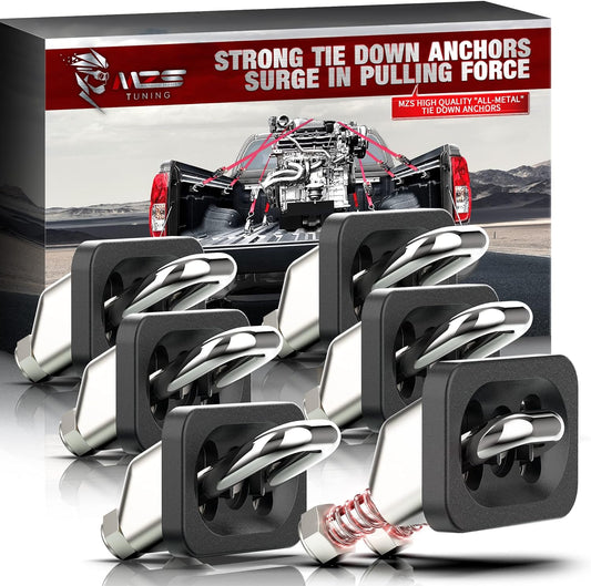 MZS Tie Down Anchors Fit for Chevy Silverado & GMC Sierra, Colorado & Canyon - Retractable - Surface Mount