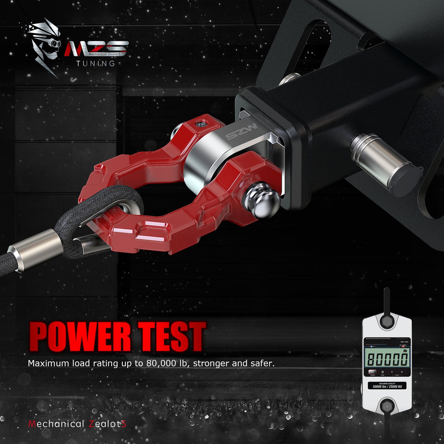 MZS 2" Shackle Hitch Receiver, 3/4" D Ring Shackle, Fits 2" Receivers Hitches for Towing Off-Road Use Vehicle Recovery