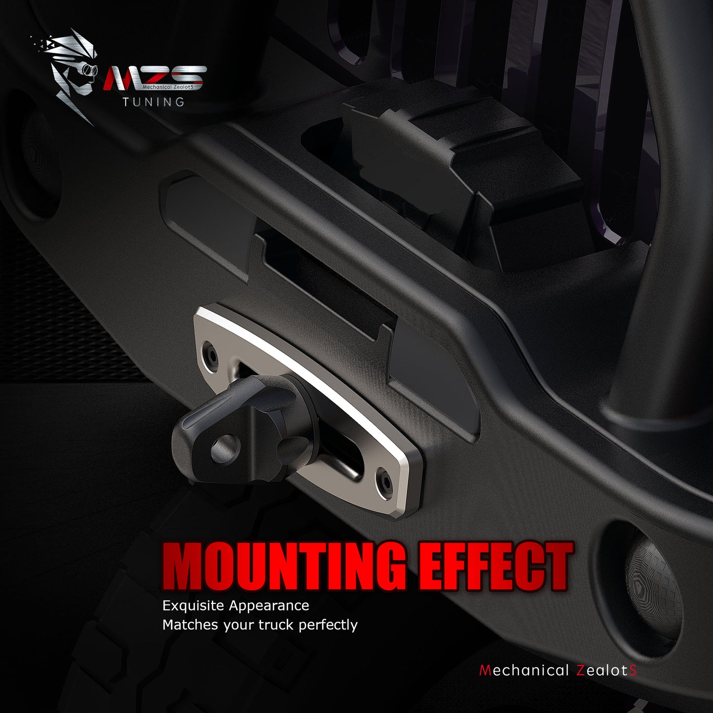 MZS Winch Shackle Mount with Iron Pin and Rubber Guard, 20000lb Load Capacity, Universal Fits Off Road Vehicles Trucks SUV ATV UTV
