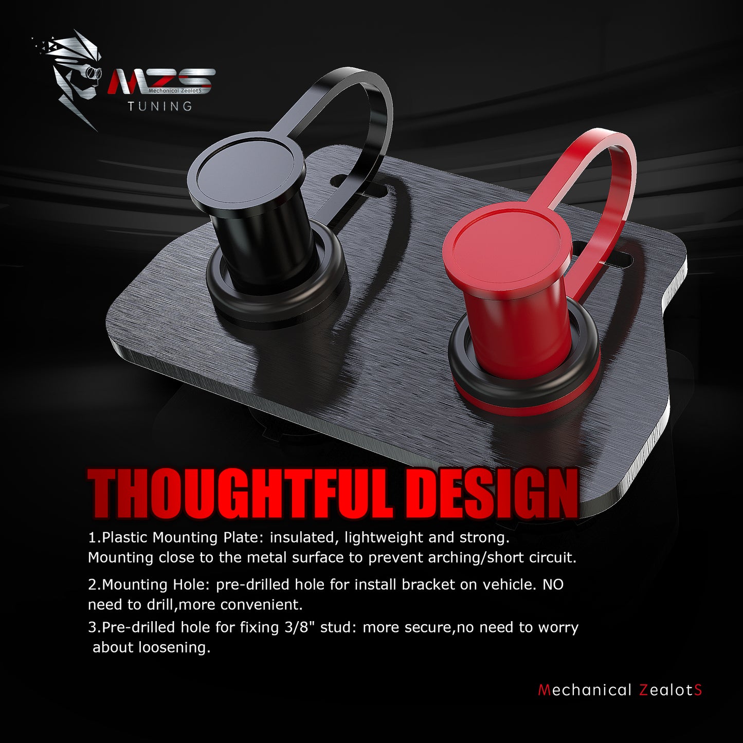 MZS Slingshot Jump Post, Battery Relocation Kit, Battery Charger Post, Remote Battery Terminal & 4 Gauge Battery Cables & Mounting Bracket
