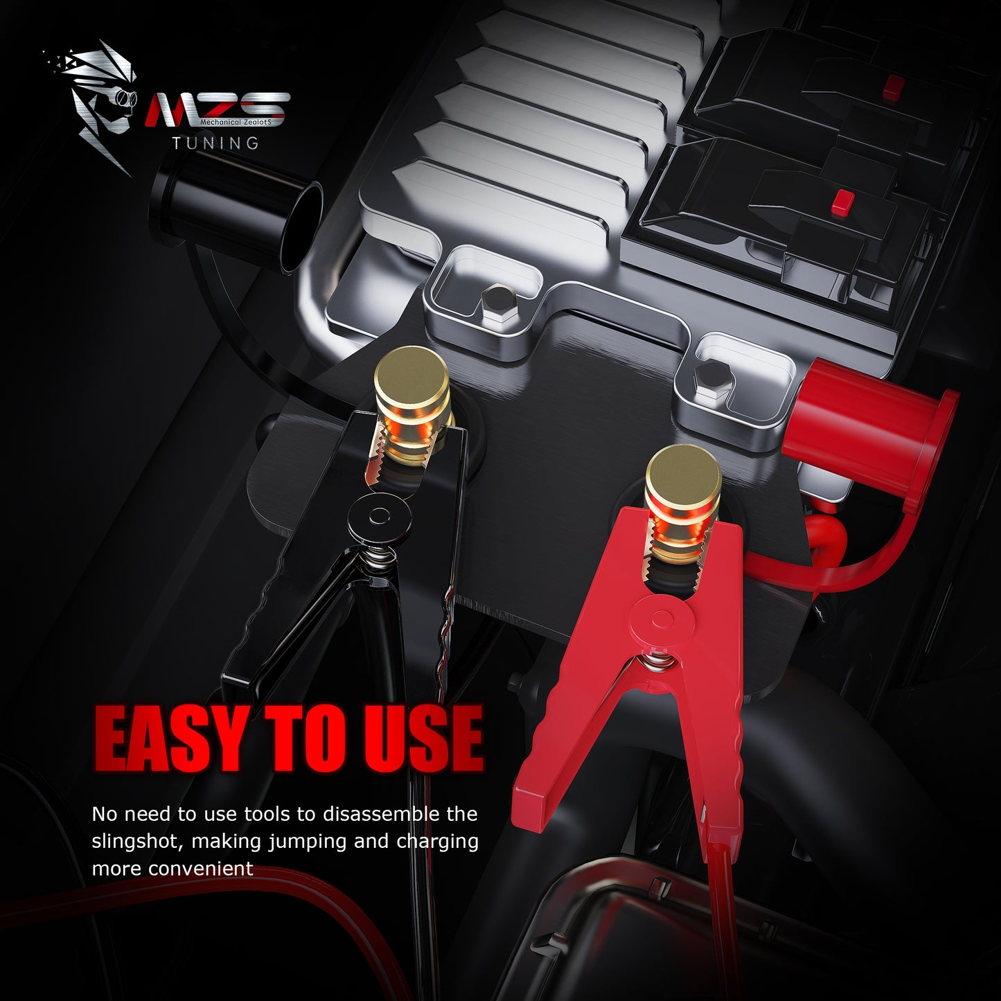 MZS Slingshot Jump Post, Battery Relocation Kit, Battery Charger Post, Remote Battery Terminal & 4 Gauge Battery Cables & Mounting Bracket