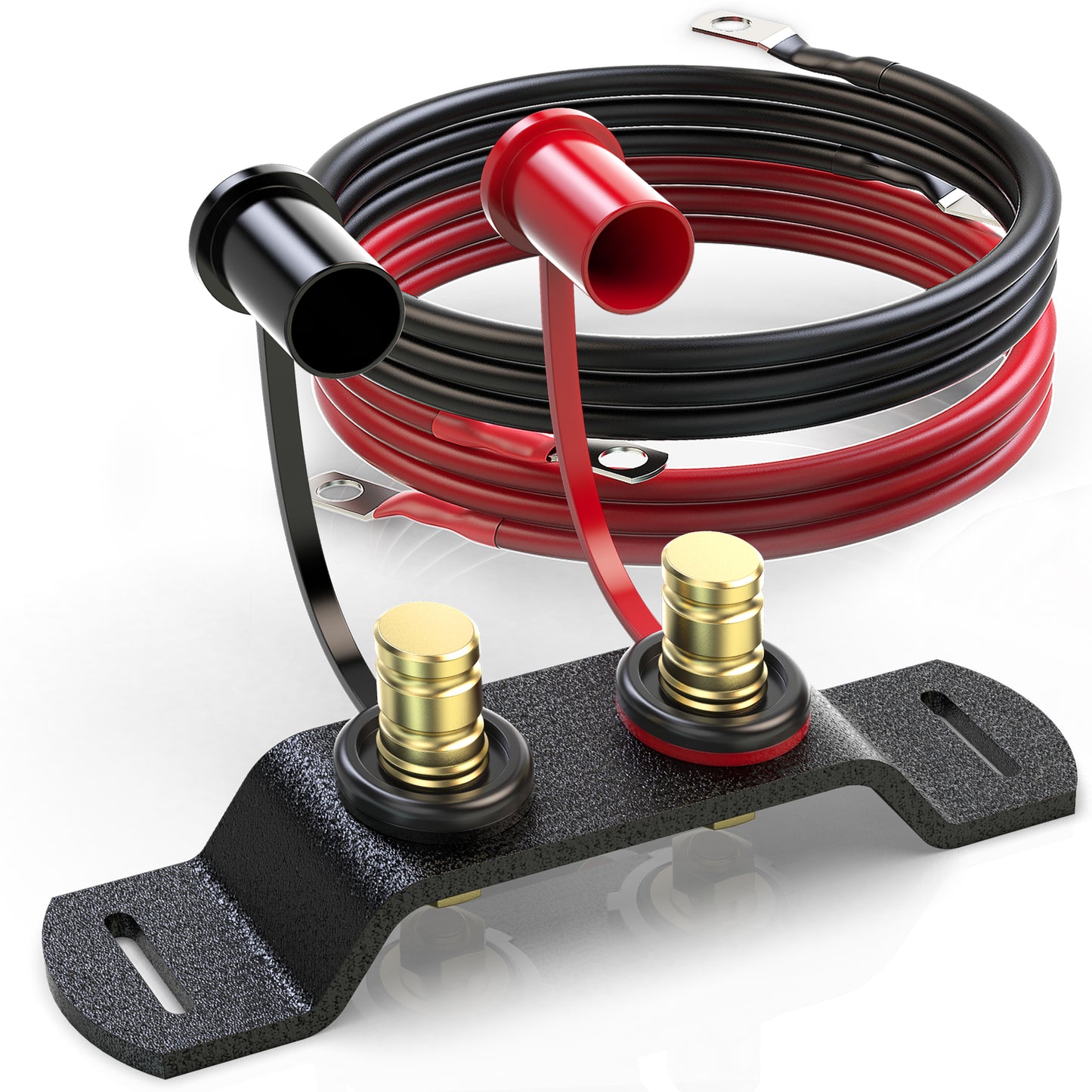 MZS Battery Relocation Kit, Battery Jump Post, Remote Battery Terminal & 4 Gauge Battery Cables & Mounting Bracket