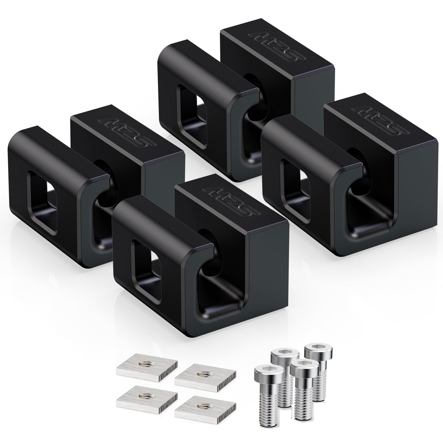 MZS Roof Rack Tie Down Anchors, T Track Rail Cleats Compatible with Roof Rack Crossbars with T/C Channels, for Most Pickup Truck Bed Kayak Boat System RV Canoe