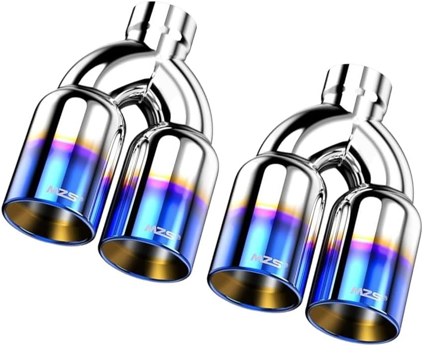 MZS Exhaust Tip, 2.5" Inlet 3.5" Outlet 9.5" Length Tailpipe Universal - Stainless Steel - 2PCS