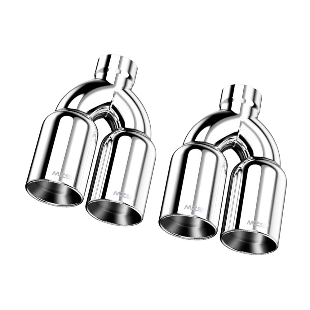 MZS Exhaust Tip, 2.5" Inlet 3.5" Outlet 9.5" Length Tailpipe Universal - Stainless Steel - 2PCS