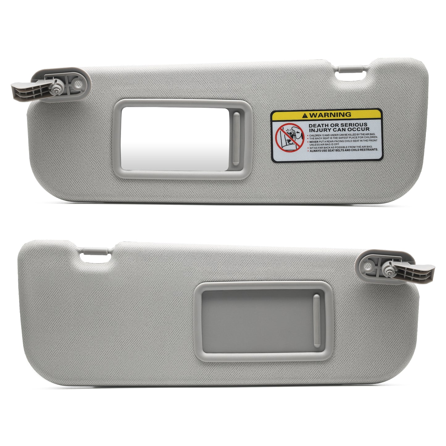 MZS Sun Visor Left Driver & Right Passenger Side Replacement Fit For 2011-2015 Elantra Without Sunroof (Gray)