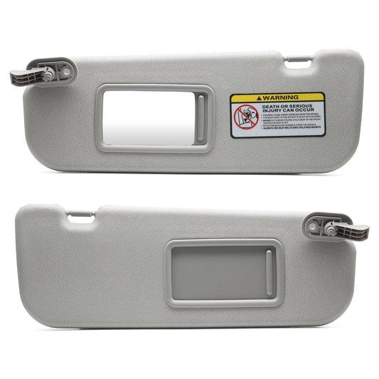 MZS Sun Visor Left Driver & Right Passenger Side Replacement Fit For 2011-2015 Elantra Without Sunroof (Gray)