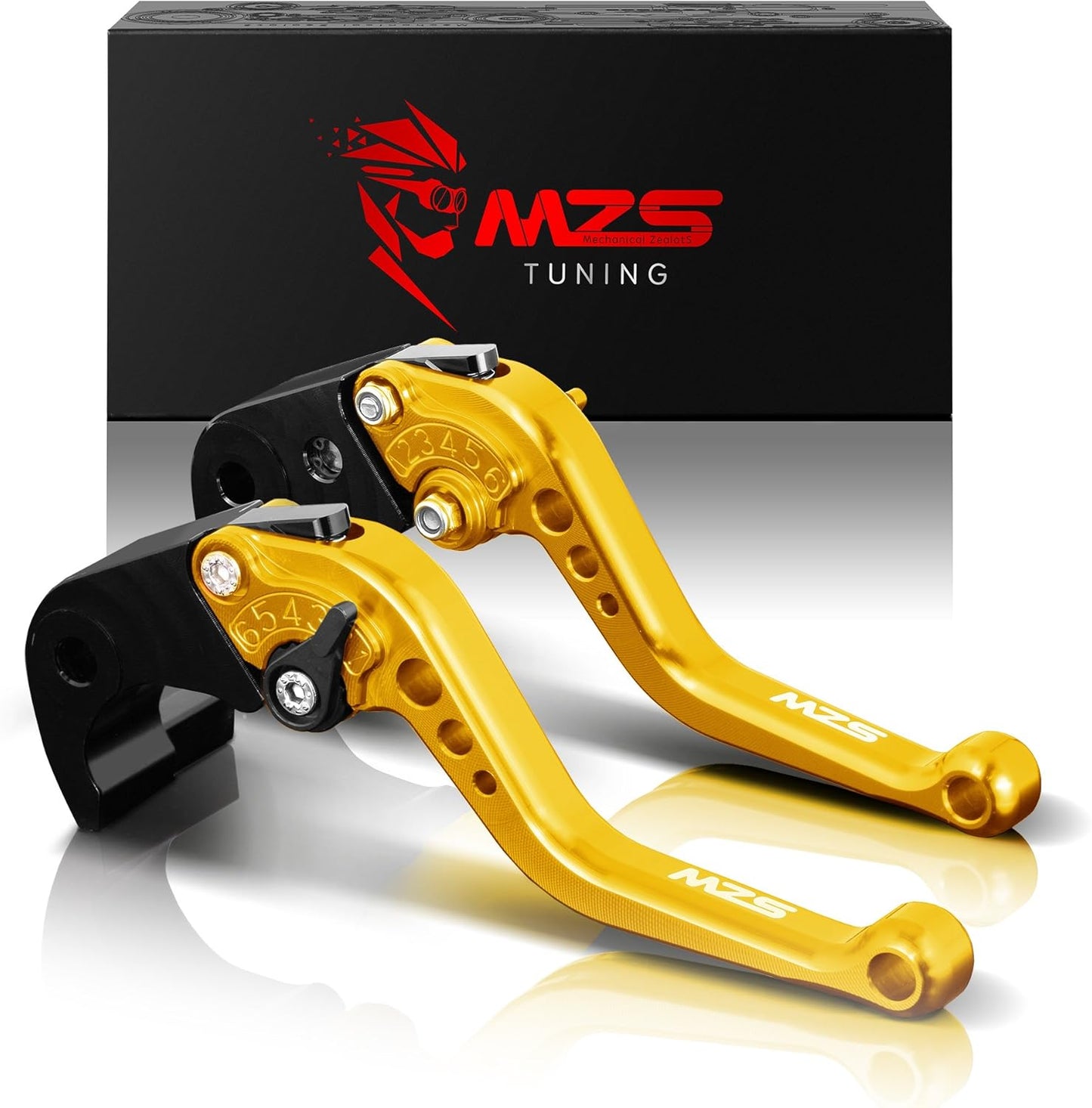 MZS Black Motorcycle Brake Clutch Levers Adjustable Short Compatible with Diavel X/Monster 1100 1200 / Multistrada 950 1200 1260 / Panigale/Streetfighter 848 1100 V4 SP / 749 848 999 1098 1198
