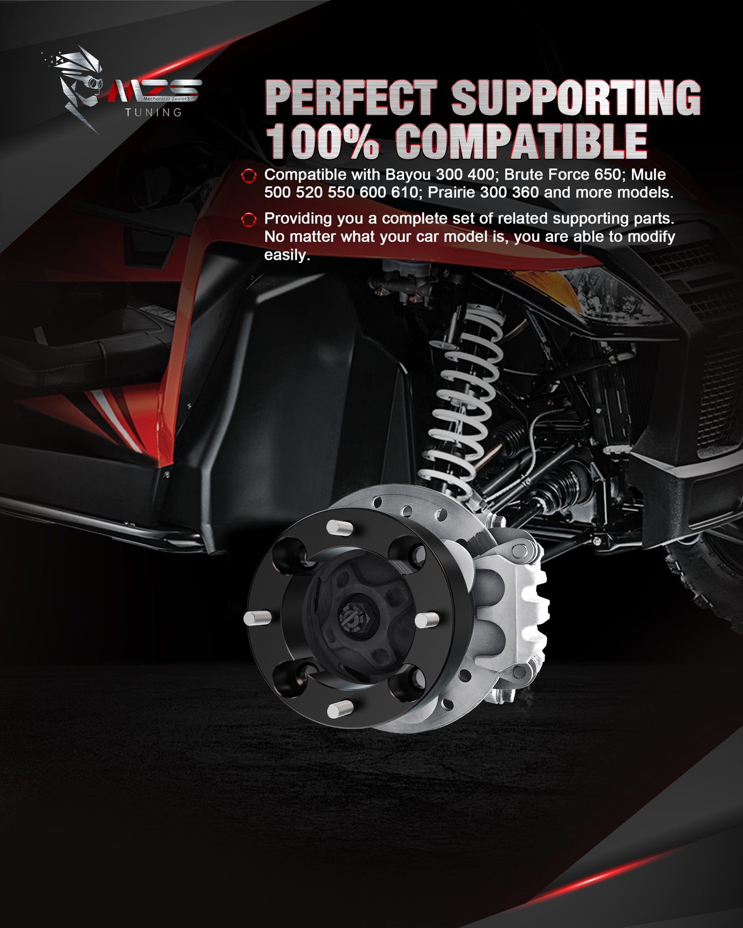 MZS 4x137 Wheel Spacers - 110mm M10×1.25 Fit for Commander Outlander Renegade Maverick Traxter ATV UTV