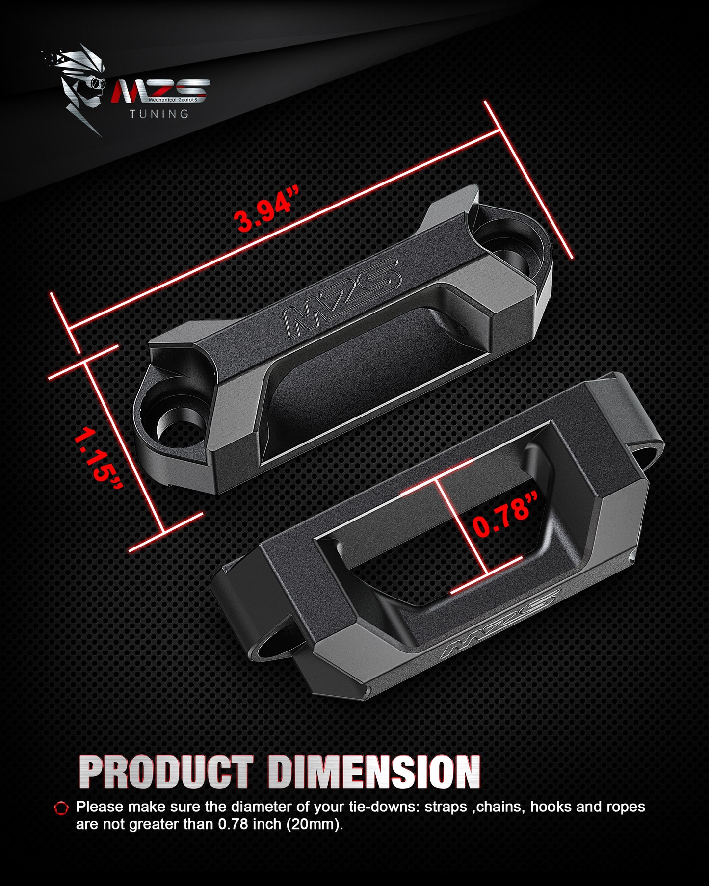 MZS Truck Bed Rail Cleats, Tie Down Anchors T Slot Nuts for Tacoma Tundra Ram 1500 Gladiator, Replace PT27835160 PT27835112 PT2780C010 Black