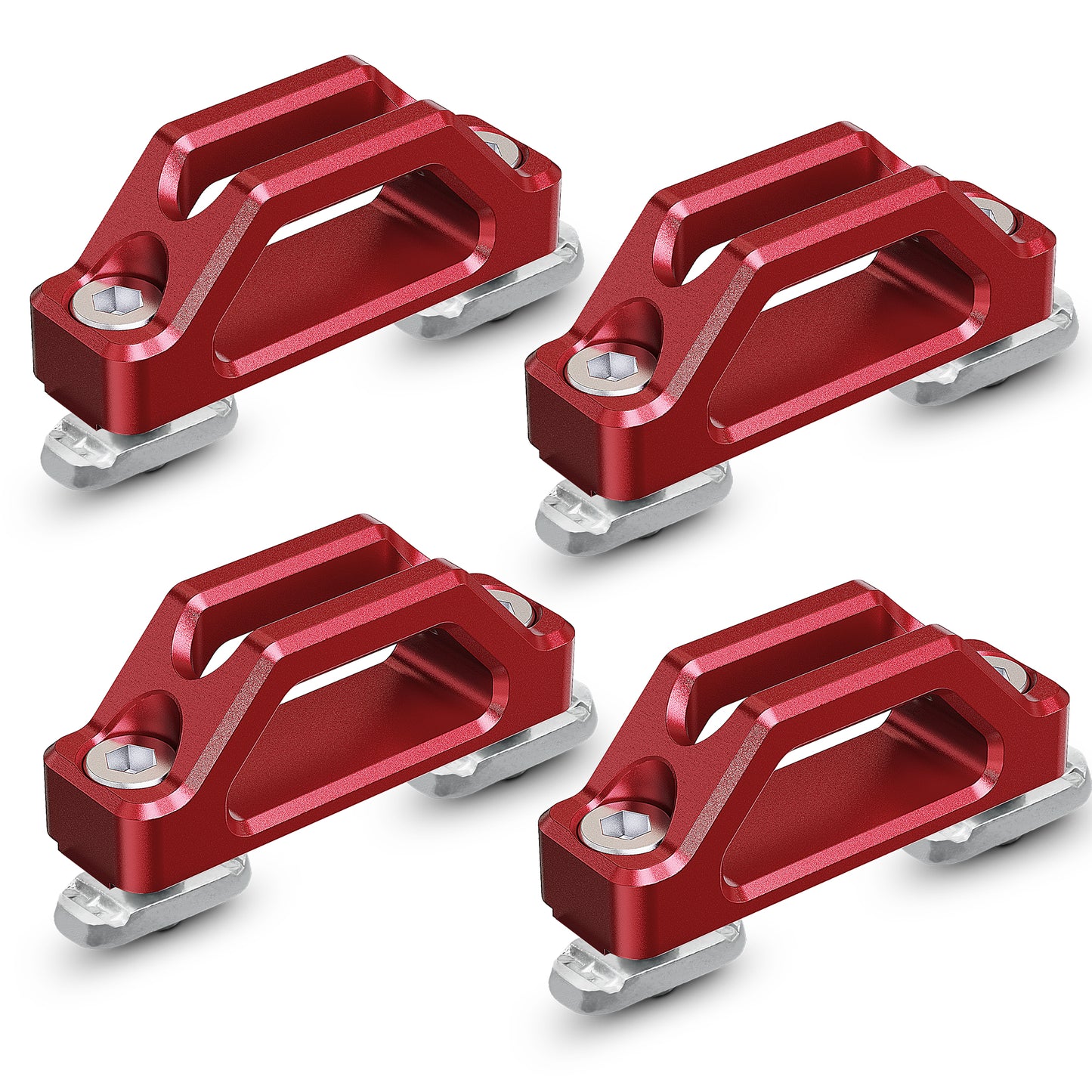 MZS Tie Down Anchors, Truck Bed Anchors Compatible with Frontier / Titan / Maverick / F150 Raptor Utili-Track Bed Rail System for Cargo Trailer, Replace 999T7-ZV00A 999T7ZV00A Red