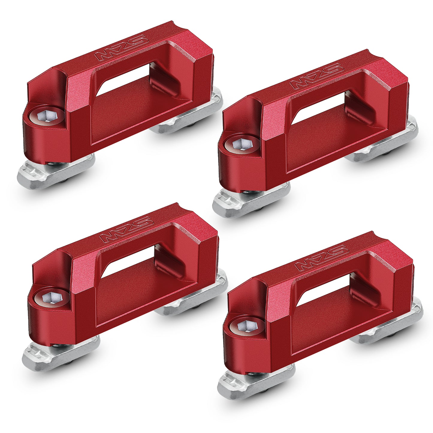 MZS Tie Down Anchors, Tie Down Anchors Bolts Nuts Mount Kit Compatible with Frontier / Titan / Maverick / F150 Raptor, Replace 999T7-ZV00A Red