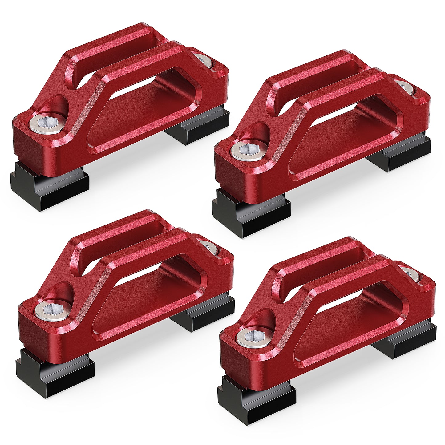 MZS Tie Down Anchors, Bed Cleats T Slot Nuts Compatible with Tacoma Tundra Ram 1500 Gladiator Truck Deck Rail System for Cargo Trailer, Replace PT278-35160 PT278-35112 PT278-35111 Red