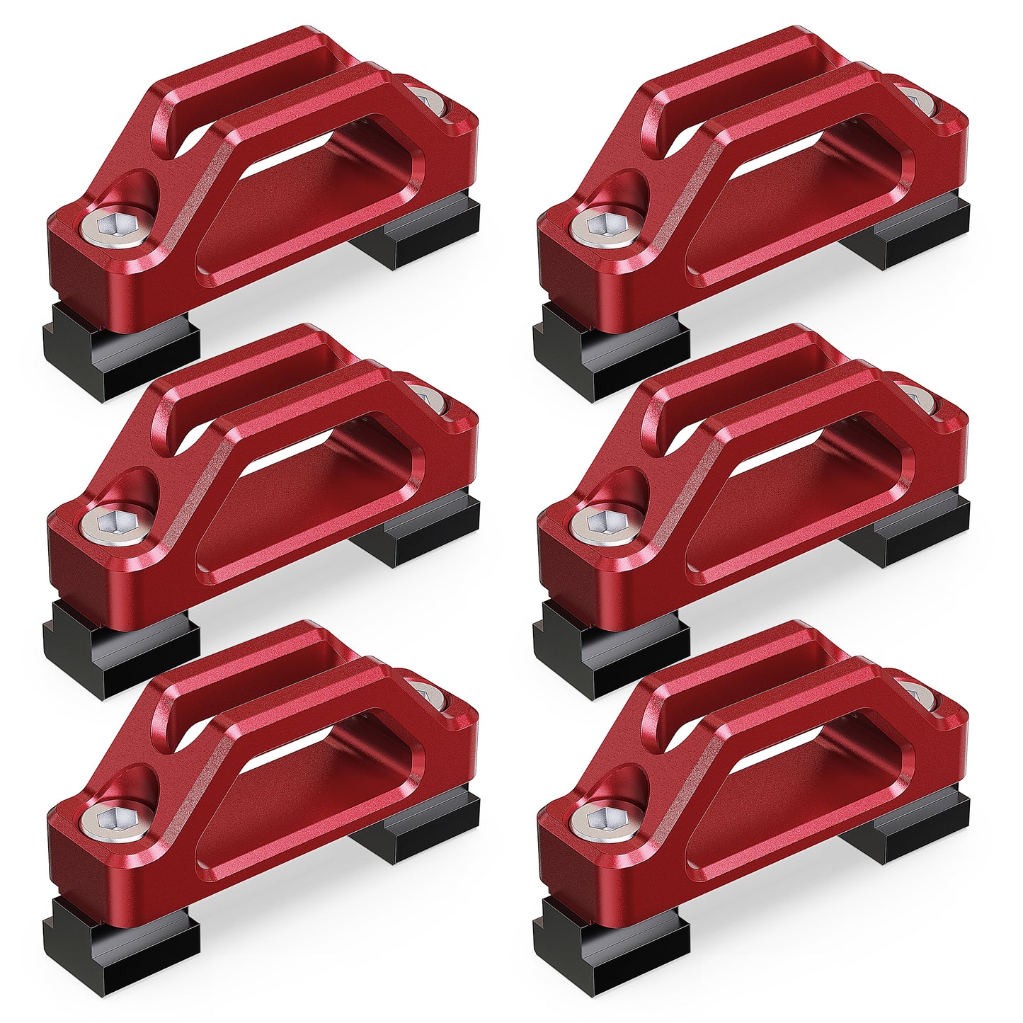 MZS Tie Down Anchors, Bed Cleats T Slot Nuts Compatible with Tacoma Tundra Ram 1500 Gladiator Truck Deck Rail System for Cargo Trailer, Replace PT278-35160 PT278-35112 PT278-35111 Red