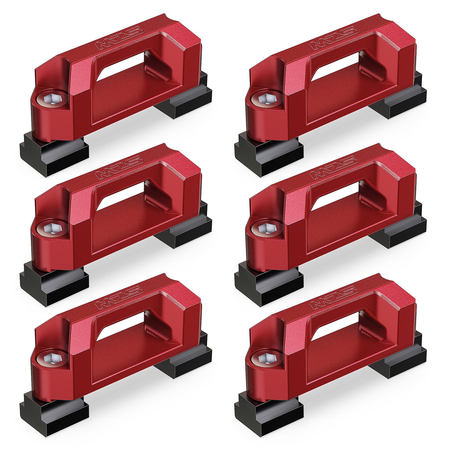 MZS Truck Bed Rail Cleats, Tie Down Anchors T Slot Nuts for Tacoma Tundra Ram 1500 Gladiator, Replace PT27835160 PT27835112 PT2780C010 Red