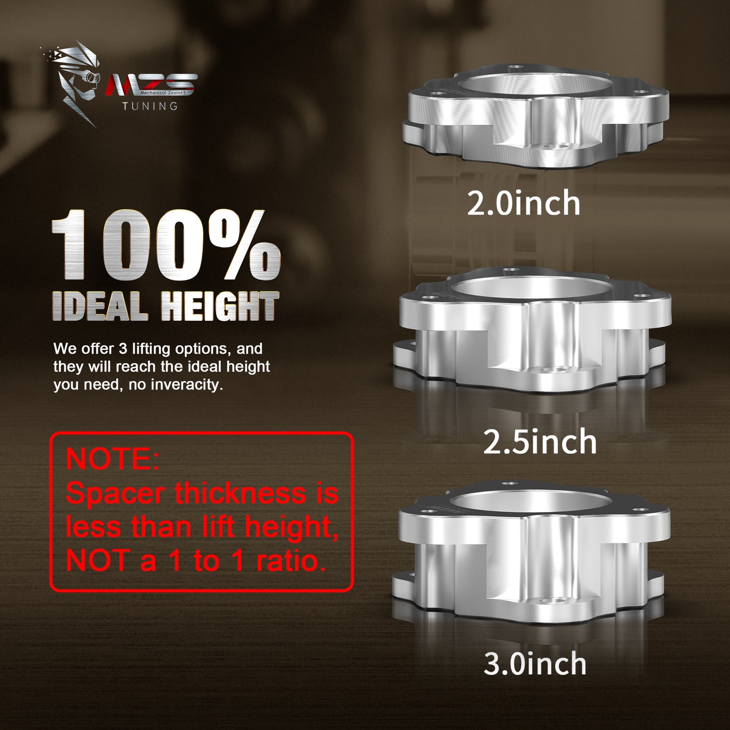 MZS Leveling Kit, Front Lift Strut Spacers Compatible with Silverado Sierra Tahoe Avalanche Suburban Yukon 2WD 4WD