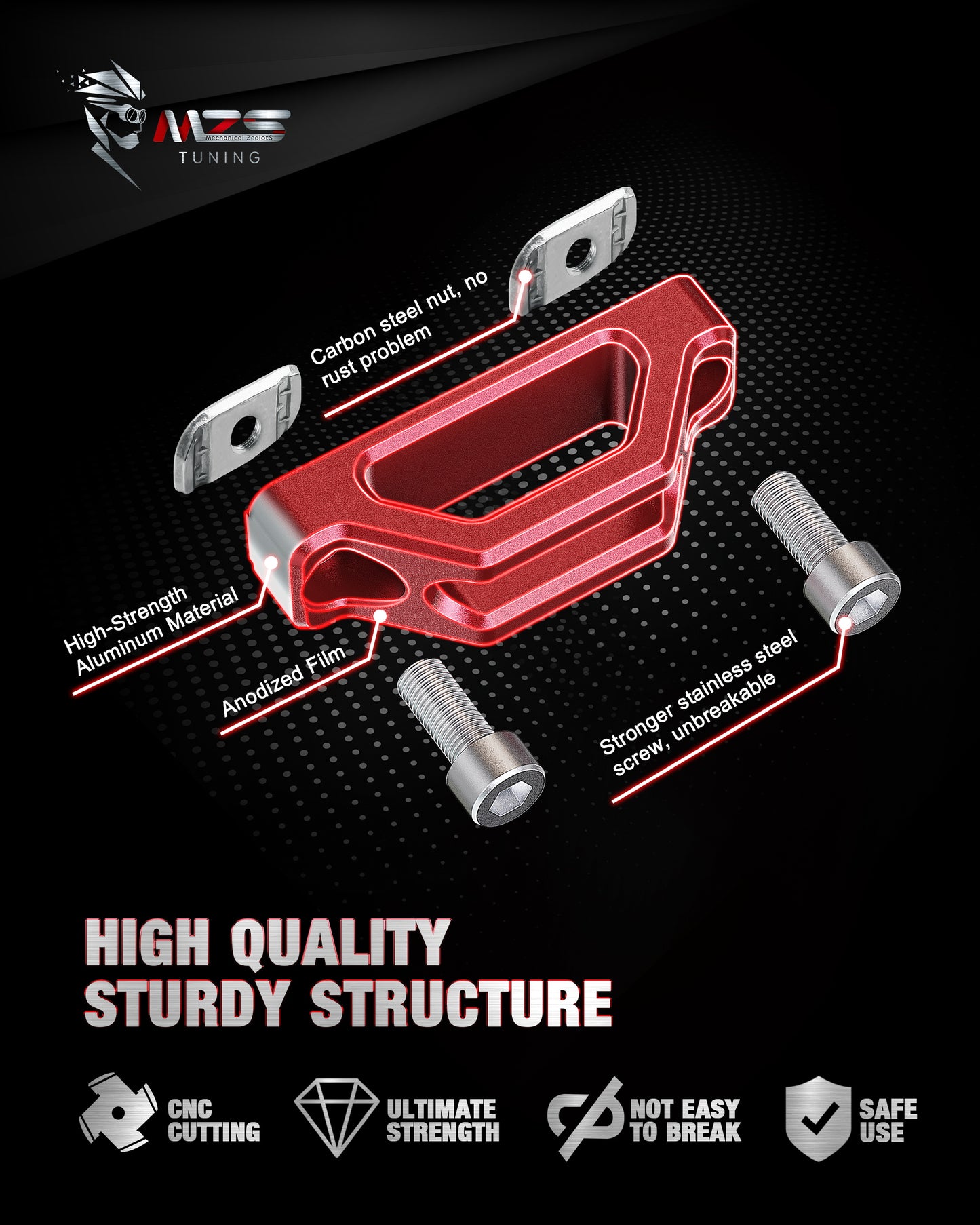 MZS Tie Down Anchors, Truck Bed Anchors Compatible with Frontier / Titan / Maverick / F150 Raptor Utili-Track Bed Rail System for Cargo Trailer, Replace 999T7-ZV00A 999T7ZV00A Red