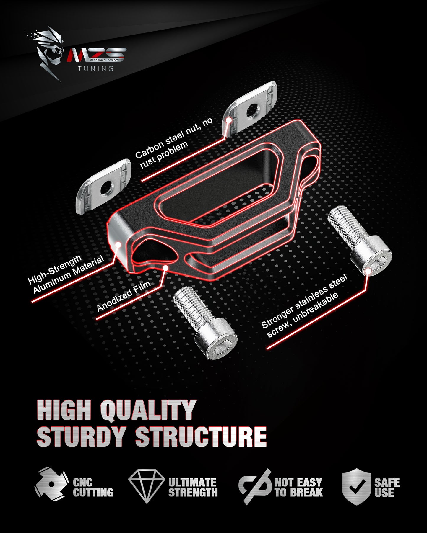 MZS Tie Down Anchors, Truck Bed Anchors Compatible with Frontier Titan Utili-Track Bed Rail System for Cargo Trailer, Replace 999T7-ZV00A 999T7ZV00A Black