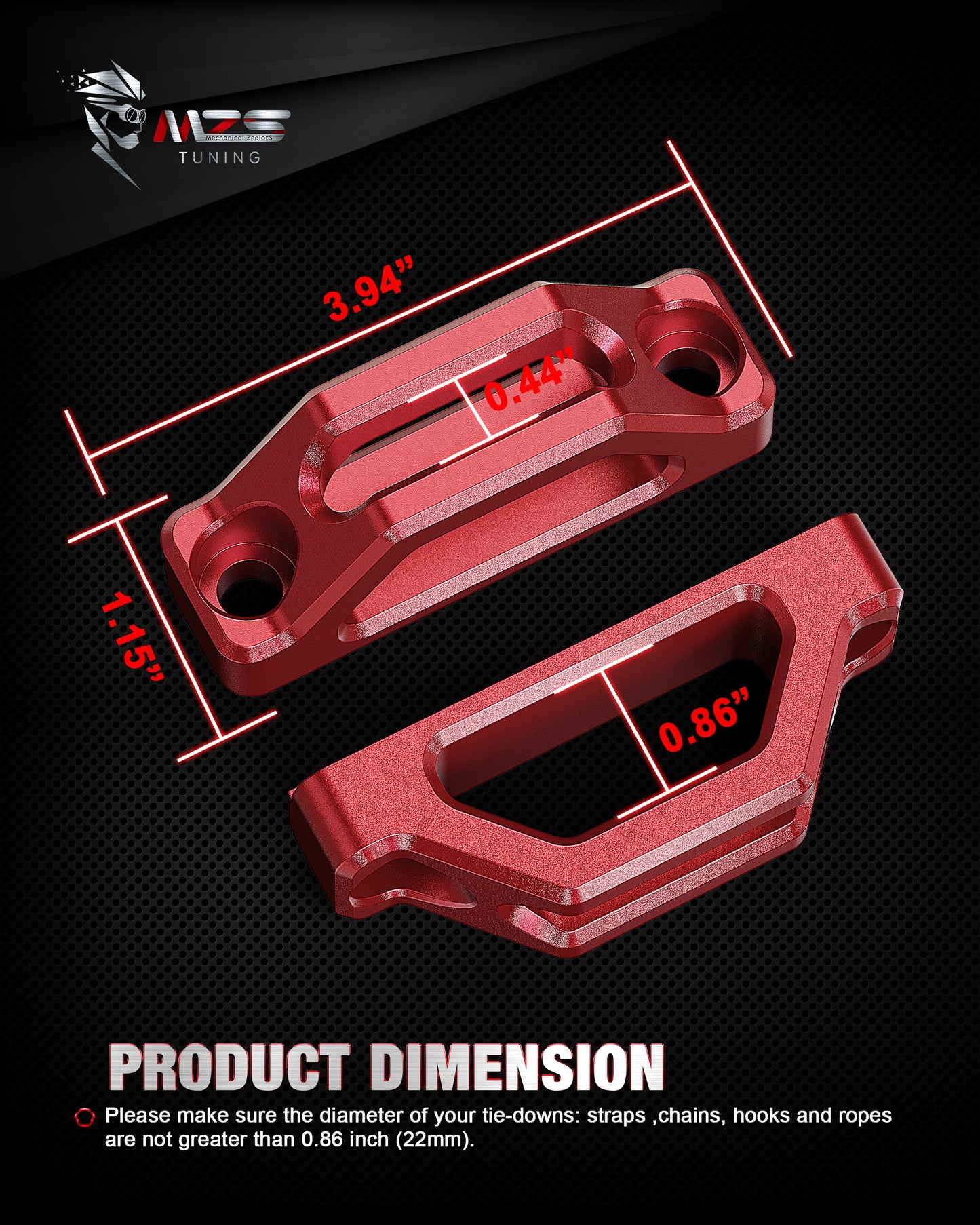 MZS Tie Down Anchors, Bed Cleats T Slot Nuts Compatible with Tacoma Tundra Ram 1500 Gladiator Truck Deck Rail System for Cargo Trailer, Replace PT278-35160 PT278-35112 PT278-35111 Red